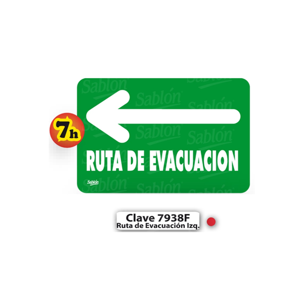 SENAL DE RUTA DE EVACUACION A LA IZQUIERDA 7938 F